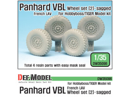 обзорное фото French Panhard VBL LAV Sagged Wheel set - 2( for Tiger model, Hobbyboss 1/35) Resin wheels