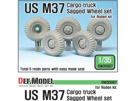 обзорное фото U.S. M37 Cargo truck Sagged Wheel set ( for Roden 1/35) Resin wheels
