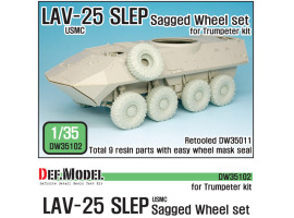 US LAV-25 SLEP Sagged Wheel set (for Trumpeter 1/35) Retooled DW35011
