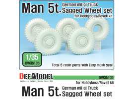 обзорное фото German Man 5t. milgl 4x4 Truck Sagged Wheel set (for Revell,Hobbyboss 1/35) Resin wheels