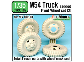обзорное фото US M54A2 Cargo Truck Sagged Front wheel set)2)- Military type( for AFV club 1/35) Смоляные колёса