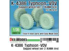 обзорное фото K-4386 Typhoon-VDV Sagged wheel set 2- Kama ( for meng 1/35) Resin wheels