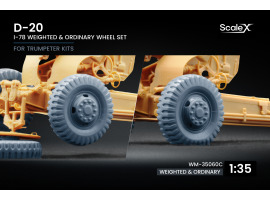 Набір коліс для Д-20 (звичайні та деформовані І-78) від Trumpeter ScaleX WM-35060C