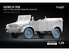 Набір коліс (з деформацією) Extra Gelände на диску v1 для Horch 108 від ICM, Tamiya ScaleX WW-35027W
