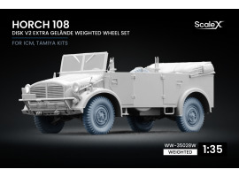 Набір коліс (з деформацією) Extra Gelände на диску v2 для Horch 108 від ICM, Tamiya ScaleX WW-35028W