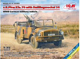 Assembled model of the German military vehicle s.E.Pkw Kfz.70 with Zwillingssockel 36