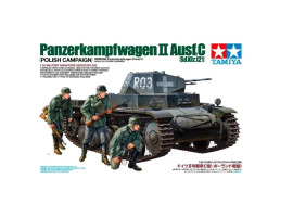 обзорное фото Збірна модель 1/35 Танк Pz.kpfw II Ausf.C (Sd.Kfz.121) — Польська кампанія Tamiya 35299 Бронетехніка 1/35