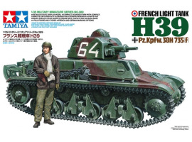 обзорное фото Збірна модель 1/35 Французький легкий танк H39 Pz.Kpfw.38H 735(f) Tamiya 35389 Бронетехніка 1/35