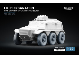 обзорное фото Набір коліс (з деформацією) TRAK GRIP 12.00-20 для FV-603 Saracen від ACE ScaleX WM-72015W Колеса