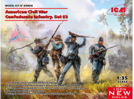 обзорное фото American Civil War Confederate Infantry Set #2 Figures 1/35