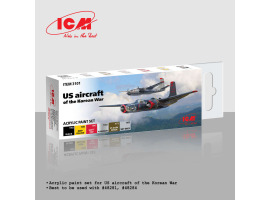 Acrylic paint set for US aircraft of the Korean War ICM 3101