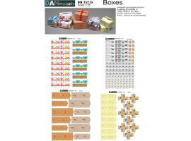 обзорное фото Материал для диорам 1/35 Картонные коробки Нова Пошта, Интайм, Roshen, для бананов + газеты Акссесуары 1/35