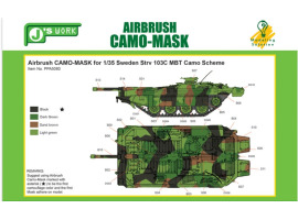 обзорное фото Airbrush CAMO-MASK for 1/35 Sweden Strv 103C MBT Camo Scheme Маски
