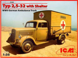 обзорное фото Type 2.5-32 with a closed body, German ambulance II MB Cars 1/35