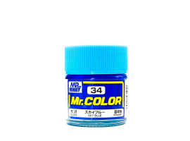 Sky Blue gloss, Mr. Color solvent-based paint 10 ml / Голубое небо глянцевый