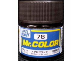 обзорное фото Metallic Black metallic, Mr. Color solvent-based paint 10 ml / Металлический чёрный металлик Нитрокраски