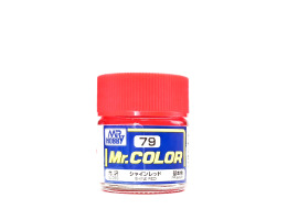 обзорное фото Shine Red gloss, Mr. Color solvent-based paint 10 ml / Сияющий красный глянцевый Нитрокраски
