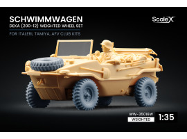 обзорное фото Набір коліс (з деформацією) для Schwimmwagen Deka (200-12) від Italeri, Tamiya, AFV club ScaleX WW-35017W Колеса