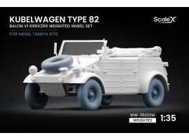 Набір коліс (з деформацією) для Kubelwagen type 82 BALON v1 (690×200) від Meng, Tamiya ScaleX WW-35022W