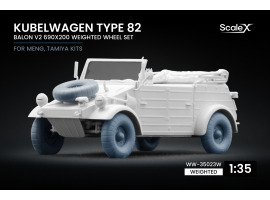 Набір коліс (з деформацією) для Kubelwagen type 82 BALON v2 (690×200) від Meng, Tamiya ScaleX WW-35023W