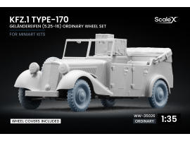 Набір коліс для Kfz.1 Type-170 VK Geländereifen (5.25-16) для Miniart ScaleX WW-35026