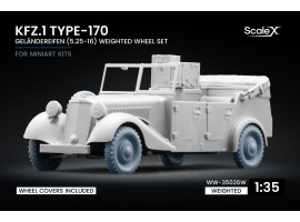 Набір коліс (з деформацією) для Kfz.1 Type-170 VK Geländereifen (5.25-16) від Miniart ScaleX WW-35026W