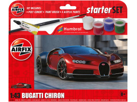 Scale model 1/43 car Bugatti Chiron starter kit Airfix A55005