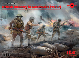 Збірна модель 1/35 Фігури Британська піхота в протигазах (1917 р.), І МВ ICM 35703