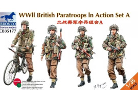 обзорное фото Сборная модель британских парашютистов времен Второй мировой войны в действии, набор А Фигуры 1/35