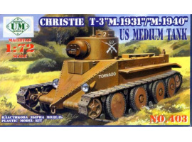 обзорное фото Збірна модель 1/72 Американський танк Christie Т3 1931-1940 UniModels 403 Бронетехніка 1/72