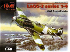 обзорное фото Сборная модель 1/48 советский истребитель ЛаГГ-3 1-4 серии ICM 48091 Самолеты 1/48
