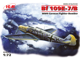 обзорное фото Сборная модель 1/72 немецкий истребитель-бомбардировщик Мессершмитт Bf 109E-7/B ICM 72135 Самолеты 1/72