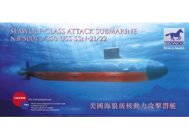 обзорное фото Сборная модель 1/350 Ударная подводная лодка USS SSN 21/22 класса Seawolf Бронко NB5001 Флот 1/350