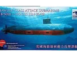 обзорное фото Сборная модель ударной подводной лодки USS SSN Sea-Wolf Флот 1/350