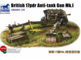 обзорное фото Сборная модель 1/35 Британская 17-фунтовая противотанковая пушка Марк I Бронко 35024 Артиллерия 1/35