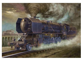 обзорное фото Сборная модель 1/35 Немецкий локомотив Кригслокомотив BR52 Трумпетер 0210 Железная дорога 1/35