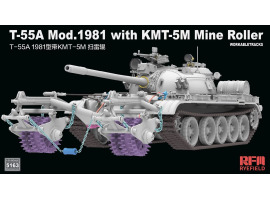 обзорное фото Збірна модель 1/35 Танк Т-55А, модель 1981, з мінним катком КМТ-5М RFM RM-5163 Бронетехніка 1/35