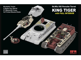 обзорное фото Збірна модель 1/35 Танк Sd.Kfz.182 King Tiger (Porsche Turret) з повним інтер'єром RFM RM-5165 Бронетехніка 1/35