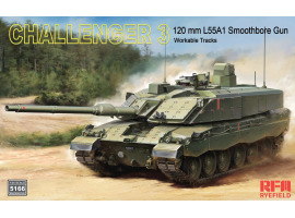 обзорное фото Збірна модель 1/35 Танк Challenger 3 L55A1 з гладкоствольною зброєю калібру 120 мм RFM RM-5166 Бронетехніка 1/35