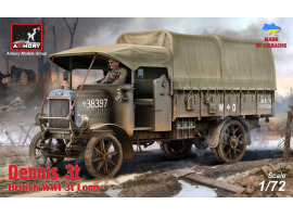 Сборная модель 1/72 Британский грузовик Dennis 3t времён Первой мировой войны с бортовым кузовом