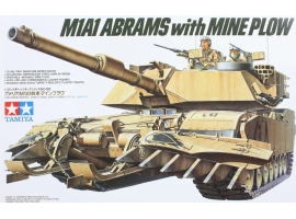 обзорное фото Сборная модель 1/35 танк U.S. M1A1 Абрамс с минным тралом Тамия 35158 Бронетехника 1/35
