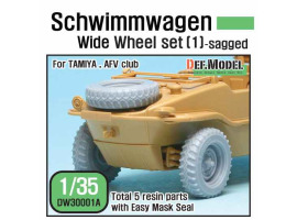 обзорное фото Schwimmwagen Wide Tire(continental)-Sagged(for Tamiya 1/35) Смоляные колёса