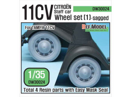 обзорное фото WW2 11CV Staff car Sagged wheel set (1)  Смоляные колёса