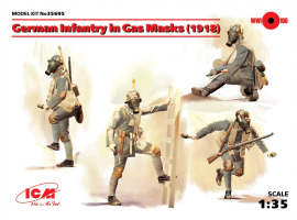 обзорное фото German infantry wearing gas masks (1918) Figures 1/35