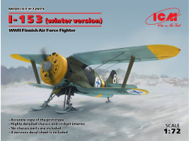 Збірна модель 1/72 Винищувач І-153 ВПС Фінляндії (зимова модифікація) ICM 72075