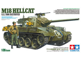 обзорное фото Збірна модель 1/35 винищувач танків М18 Hellcat Хеллкет США Тамія 35376 Бронетехніка 1/35