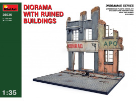 обзорное фото Диорама с разрушенными зданиями Строения 1/35