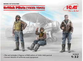 обзорное фото Британские пилоты (1939-1945) 3 фигурки Фигуры 1/32