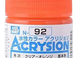 обзорное фото Акриловая краска на водной основе Acrysion Clear Orange / Прозрачный Оранжевый Mr.Hobby N92 Акриловые краски