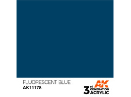 обзорное фото Acrylic paint FLUORESCENT BLUE – STANDARD / GLOWING BLUE AK-interactive AK11178 General Color